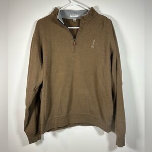 Peter Millar Long Sleeve 100% Cotton Quarter Zip Pullover Brown Men’s Medium